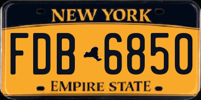 NY license plate FDB6850