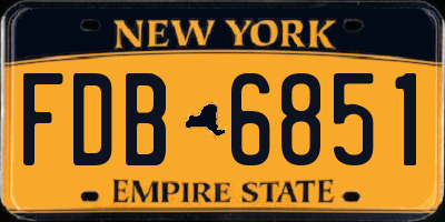 NY license plate FDB6851
