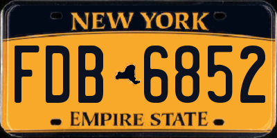 NY license plate FDB6852