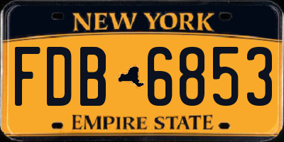 NY license plate FDB6853
