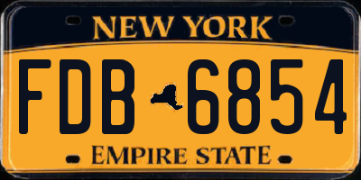NY license plate FDB6854