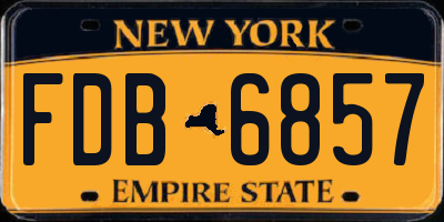 NY license plate FDB6857