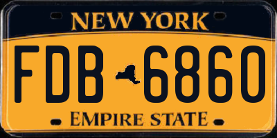 NY license plate FDB6860