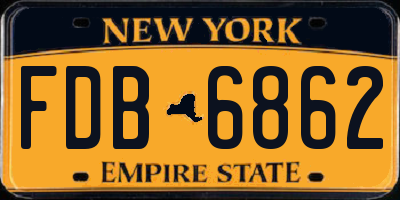 NY license plate FDB6862