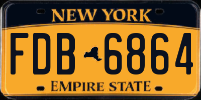 NY license plate FDB6864
