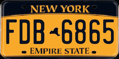 NY license plate FDB6865