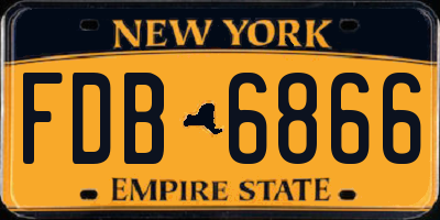 NY license plate FDB6866