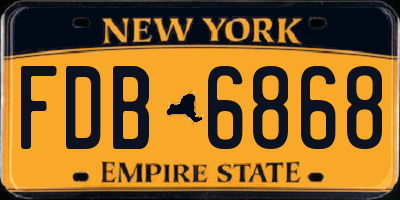 NY license plate FDB6868