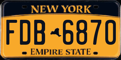 NY license plate FDB6870