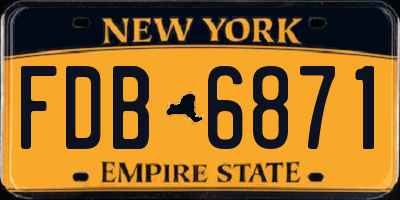 NY license plate FDB6871