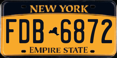 NY license plate FDB6872