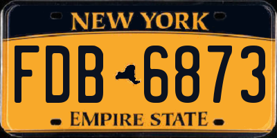 NY license plate FDB6873