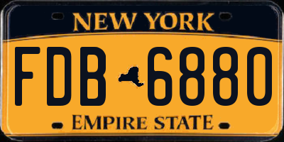 NY license plate FDB6880