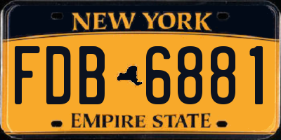 NY license plate FDB6881