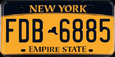 NY license plate FDB6885