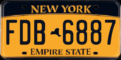 NY license plate FDB6887