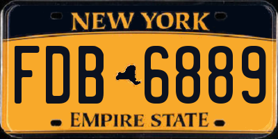 NY license plate FDB6889