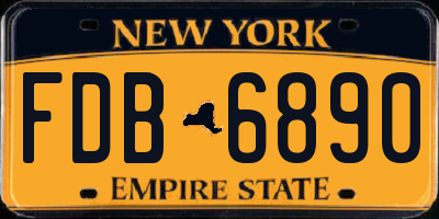 NY license plate FDB6890