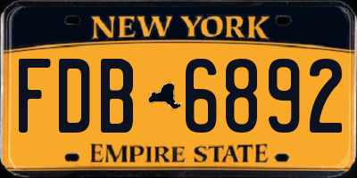 NY license plate FDB6892