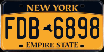 NY license plate FDB6898