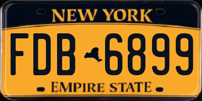 NY license plate FDB6899