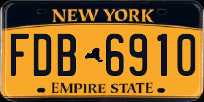 NY license plate FDB6910