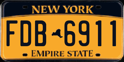NY license plate FDB6911