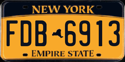 NY license plate FDB6913