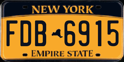 NY license plate FDB6915
