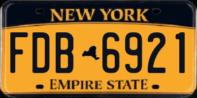 NY license plate FDB6921