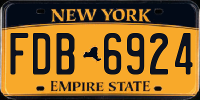 NY license plate FDB6924