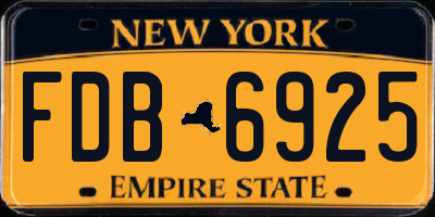 NY license plate FDB6925