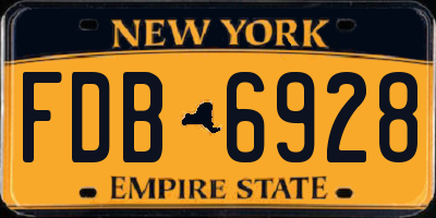 NY license plate FDB6928