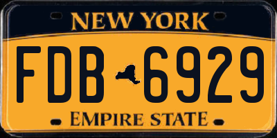 NY license plate FDB6929