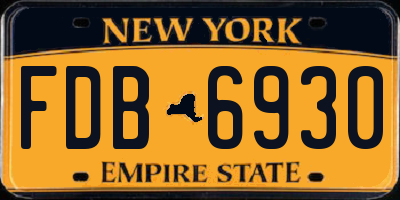 NY license plate FDB6930