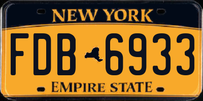 NY license plate FDB6933