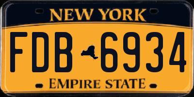 NY license plate FDB6934