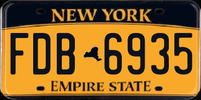 NY license plate FDB6935