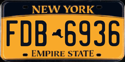 NY license plate FDB6936
