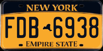 NY license plate FDB6938