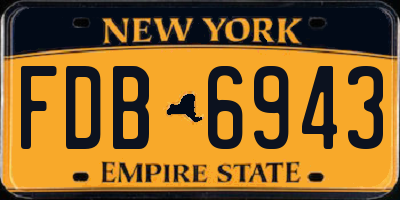 NY license plate FDB6943