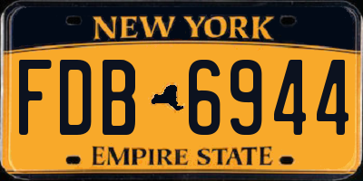NY license plate FDB6944