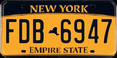 NY license plate FDB6947