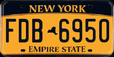 NY license plate FDB6950