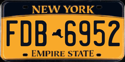 NY license plate FDB6952