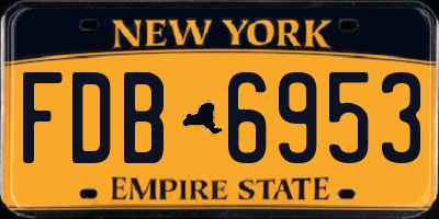 NY license plate FDB6953