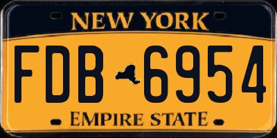 NY license plate FDB6954