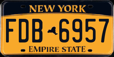 NY license plate FDB6957