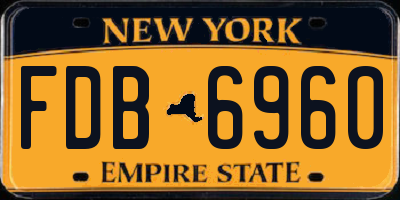 NY license plate FDB6960