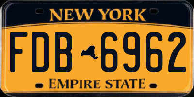 NY license plate FDB6962